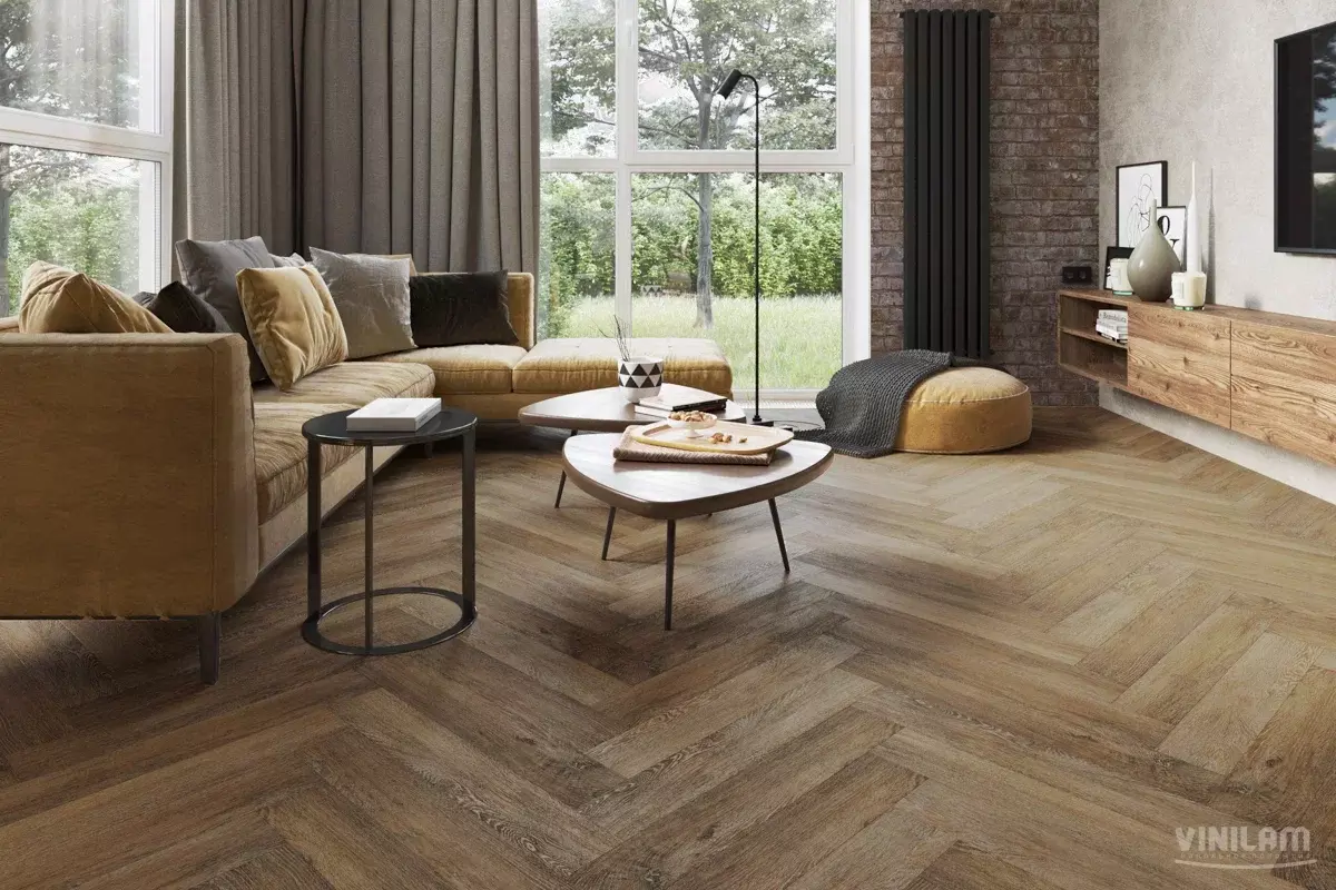 LVT-плитка Vinilam замковая  Parquet Herringbone 6,5 мм арт.IS11377 Паркет Тусон  