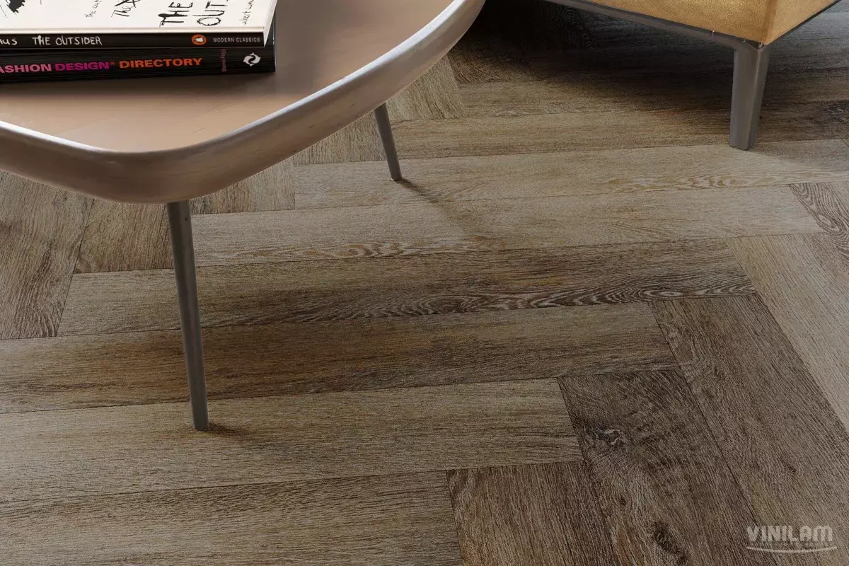 LVT-плитка Vinilam замковая  Parquet Herringbone 6,5 мм арт.IS11377 Паркет Тусон  