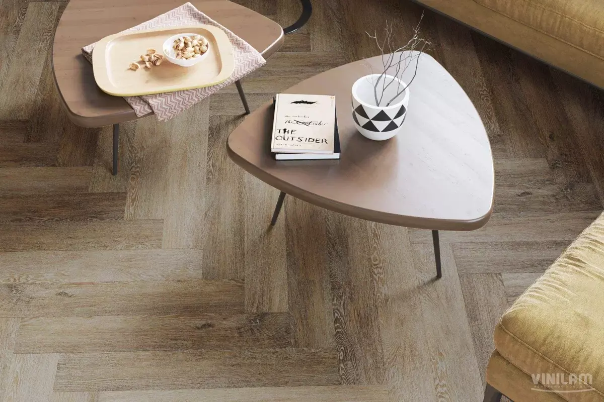 LVT-плитка Vinilam замковая  Parquet Herringbone 6,5 мм арт.IS11377 Паркет Тусон  