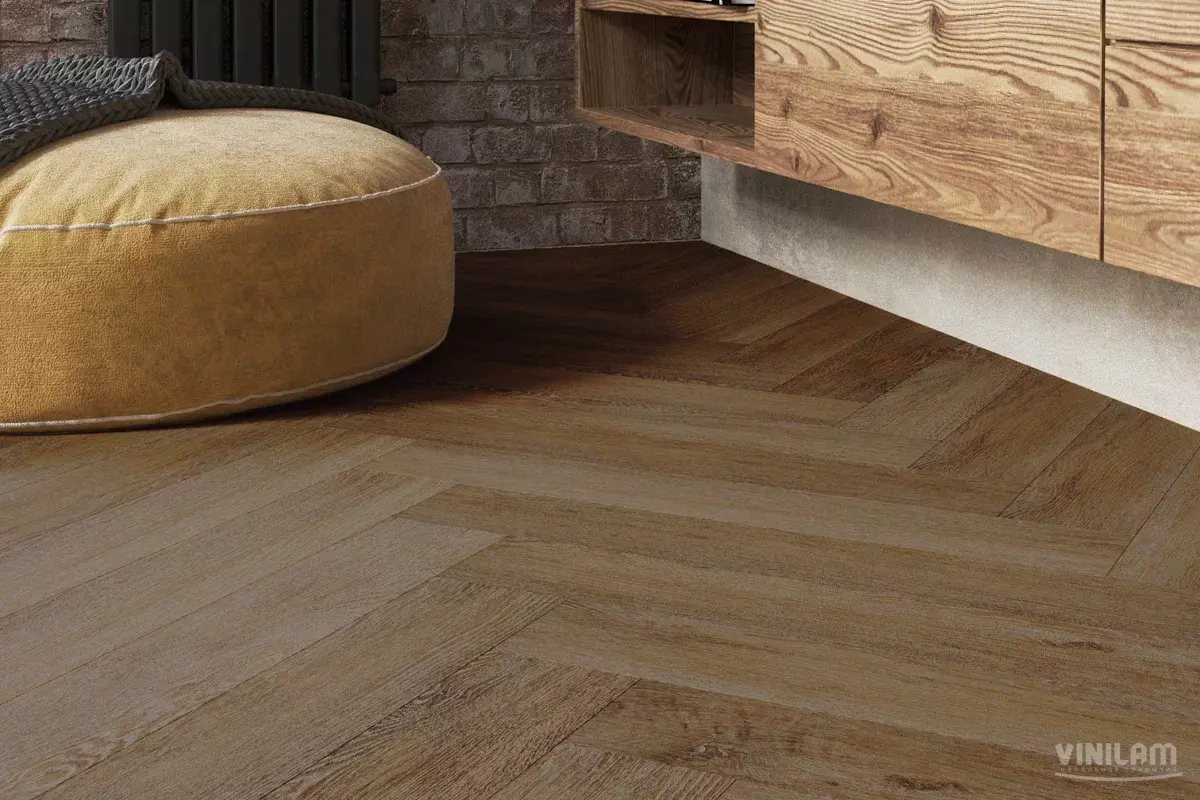 LVT-плитка Vinilam замковая  Parquet Herringbone 6,5 мм арт.IS11377 Паркет Тусон  